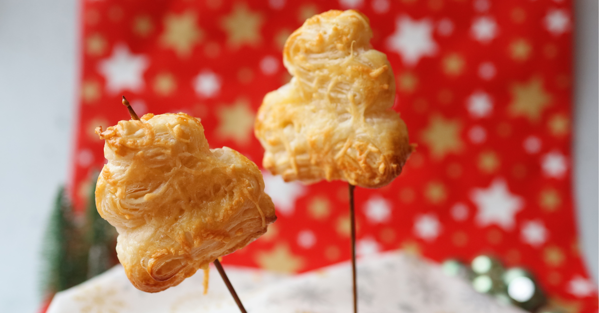 Kerstboom bladerdeeg kaas